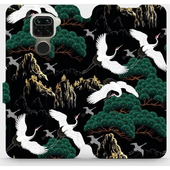 Pouzdro na mobilní telefon Flipové pouzdro Mobiwear - Xiaomi Redmi Note 9 - VP16S Jeřábi (Knížkové flip pouzdro, obal, kryt na mobil Xiaomi Redmi Note 9 - VP16S Jeřábi, materiál Umělá kůže + TPU - ochrana 360°, stojánek, silikonová vanička, magnetické zavírání)