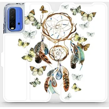 Pouzdro na mobilní telefon Flipové pouzdro Mobiwear - Xiaomi Redmi 9T - M001P Lapač a motýlci (Knížkové flip pouzdro, obal, kryt na mobil Xiaomi Redmi 9T - M001P Lapač a motýlci, materiál Umělá kůže + TPU - ochrana 360°, stojánek, silikonová vanička, magnetické zavírání)