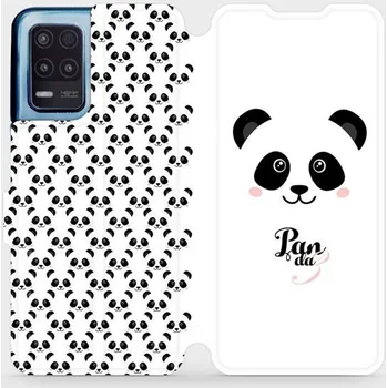 Pouzdro na mobilní telefon Flipové pouzdro Mobiwear - Realme 8 5G - M030P Panda Amálka (Knížkové flip pouzdro, obal, kryt na mobil Realme 8 5G - M030P Panda Amálka, materiál Umělá kůže + TPU - ochrana 360°, stojánek, silikonová vanička, magnetické zavírání)