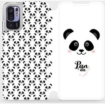 Pouzdro na mobilní telefon Flipové pouzdro Mobiwear - Xiaomi Redmi Note 10 5G - M030P Panda Amálka (Knížkové flip pouzdro, obal, kryt na mobil Xiaomi Redmi Note 10 5G - M030P Panda Amálka, materiál Umělá kůže + TPU - ochrana 360°, stojánek, silikonová vanička, magnetické zavírání)