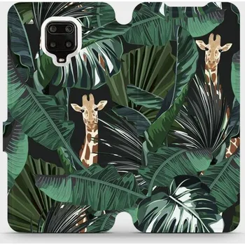 Pouzdro na mobilní telefon Flipové pouzdro Mobiwear - Xiaomi Redmi Note 9 Pro - VP06P Žirafky (Knížkové flip pouzdro, obal, kryt na mobil Xiaomi Redmi Note 9 Pro - VP06P Žirafky, materiál Umělá kůže + TPU - ochrana 360°, stojánek, silikonová vanička, magnetické zavírání)