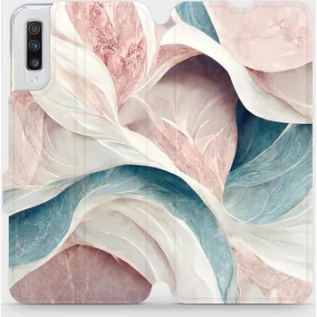 Pouzdro na mobilní telefon Flipové pouzdro Mobiwear - Samsung Galaxy A70 - VP33S Růžový a zelenkavý mramor (Knížkové flip pouzdro, obal, kryt na mobil Samsung Galaxy A70 - VP33S Růžový a zelenkavý mramor, materiál Umělá kůže + TPU - ochrana 360°, stojánek, silikonová vanička,)