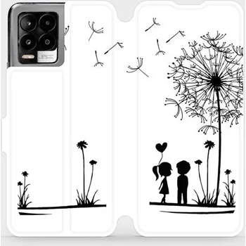 Pouzdro na mobilní telefon Flipové pouzdro Mobiwear - Realme 8 Pro - MH16P Dvojice s pampeliškou (Knížkové flip pouzdro, obal, kryt na mobil Realme 8 Pro - MH16P Dvojice s pampeliškou, materiál Umělá kůže + TPU - ochrana 360°, stojánek, silikonová vanička, magnetické zavírání)