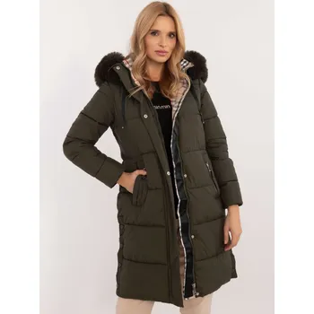 Dlouhá prošívaná bunda Skorp khaki s kontrastní podšívkou EU velikost: S