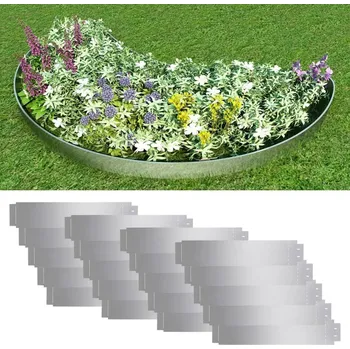 Zahradní obrubník OMAXI Trávní lem 20 ks pozinkovaná ocel 100 x 20 cm 587088