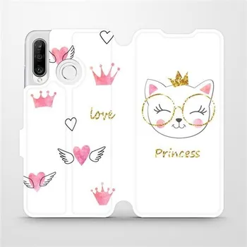 Pouzdro na mobilní telefon Flipové pouzdro Mobiwear - Huawei P30 Lite - MH03S Kočička princess (Knížkové flip pouzdro, obal, kryt na mobil Huawei P30 Lite - MH03S Kočička princess, materiál Umělá kůže + TPU - ochrana 360°, stojánek, silikonová vanička, magnetické zavírání)