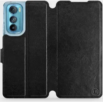 Pouzdro na mobilní telefon Flipové pouzdro Mobiwear - Motorola Edge 30 5G - Černé a šedé (Knížkové flip pouzdro, obal, kryt na mobil Motorola Edge 30 5G - Černé a šedé, materiál Umělá kůže + TPU - ochrana 360°, stojánek, silikonová vanička, magnetické zavírání)