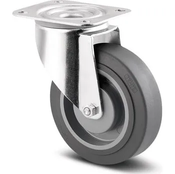 Pojezdové kolečko Alpha TENTE Kolečko pro transportní zařízení 100mm, otočné, plotýnka, 3470PJP100P62 šedá supratech