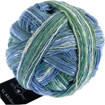 Příze Schoppel Wolle XL Kleckse 2432 Green Tea (Ponožková příze XL Kleckse 2432 Green Tea inspired by Bernd Kestler)