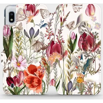 Pouzdro na mobilní telefon Flipové pouzdro Mobiwear - Samsung Galaxy A10 - MP01S Rozkvetlá louka (Knížkové flip pouzdro, obal, kryt na mobil Samsung Galaxy A10 - MP01S Rozkvetlá louka, materiál Umělá kůže + TPU - ochrana 360°, stojánek, silikonová vanička, magnetické zavírání)