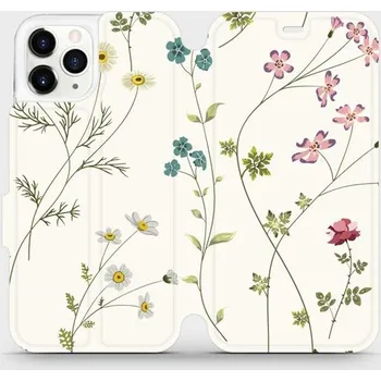 Pouzdro na mobilní telefon Flipové pouzdro Mobiwear - Apple iPhone 11 Pro - MD03S Tenké rostlinky s květy (Knížkové flip pouzdro, obal, kryt na mobil Apple iPhone 11 Pro - MD03S Tenké rostlinky s květy, materiál Umělá kůže + TPU - ochrana 360°, stojánek, silikonová vanička,)