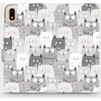 Pouzdro na mobilní telefon Flipové pouzdro Mobiwear - Huawei Y5 2019 / Honor 8S - M099P Kočičky (Knížkové flip pouzdro, obal, kryt na mobil Huawei Y5 2019 / Honor 8S - M099P Kočičky, materiál Umělá kůže + TPU - ochrana 360°, stojánek, silikonová vanička, magnetické zavírání)