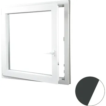 Okno ALUPLAST Plastové okno jednokřídlo antracit/bílé 100x110 Otvírání: Levé, Zasklení: Dvojsklo Ug= 1,1