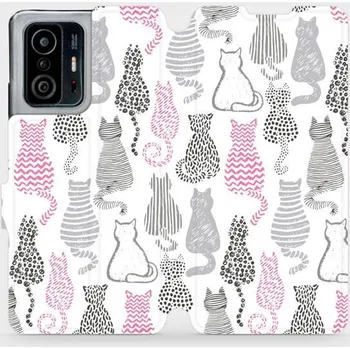 Pouzdro na mobilní telefon Flipové pouzdro Mobiwear - Xiaomi 11T Pro / Xiaomi 11T - MX01S Kočičí zádíčka (Knížkové flip pouzdro, obal, kryt na mobil Xiaomi 11T Pro / Xiaomi 11T - MX01S Kočičí zádíčka, materiál Umělá kůže + TPU - ochrana 360°, stojánek, silikonová vanička, magnetick