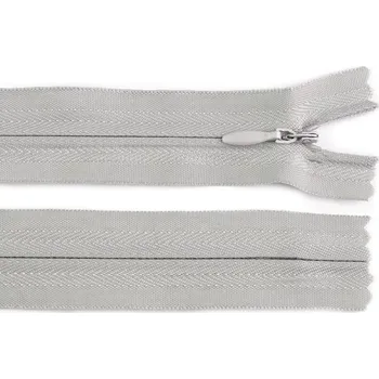 Spirálový zip skrytý No 3 délka 50 cm, barva 310 šedá světlá