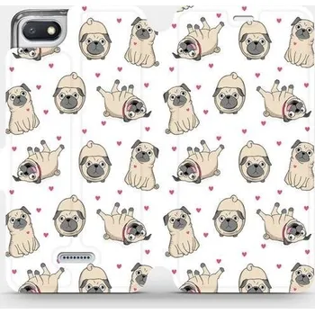 Pouzdro na mobilní telefon Flipové pouzdro Mobiwear - Xiaomi Redmi 6A - M097P Mopsíci (Knížkové flip pouzdro, obal, kryt na mobil Xiaomi Redmi 6A - M097P Mopsíci, materiál Umělá kůže + TPU - ochrana 360°, stojánek, silikonová vanička, magnetické zavírání)