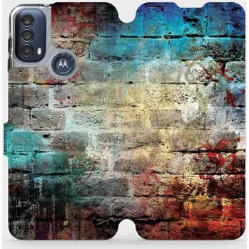 Pouzdro na mobilní telefon Flipové pouzdro Mobiwear - Motorola Moto E40 - V061P Zeď (Knížkové flip pouzdro, obal, kryt na mobil Motorola Moto E40 - V061P Zeď, materiál Umělá kůže + TPU - ochrana 360°, stojánek, silikonová vanička, magnetické zavírání)