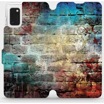 Pouzdro na mobilní telefon Flipové pouzdro Mobiwear - Samsung Galaxy A41 - V061P Zeď (Knížkové flip pouzdro, obal, kryt na mobil Samsung Galaxy A41 - V061P Zeď, materiál Umělá kůže + TPU - ochrana 360°, stojánek, silikonová vanička, magnetické zavírání)