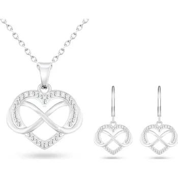 Souprava šperků Ellami VERONA 002 Set řetízek a náušnice, srdíčko se symbolem nekonečna, se zirkony Ellami