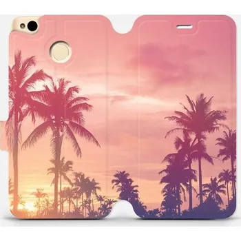 Pouzdro na mobilní telefon Flipové pouzdro Mobiwear - Xiaomi Redmi 4X - M134P Palmy a růžová obloha (Knížkové flip pouzdro, obal, kryt na mobil Xiaomi Redmi 4X - M134P Palmy a růžová obloha, materiál Umělá kůže + TPU - ochrana 360°, stojánek, silikonová vanička, magnetické zavírání