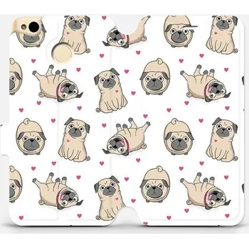 Pouzdro na mobilní telefon Flipové pouzdro Mobiwear - Xiaomi Redmi 4X - M097P Mopsíci (Knížkové flip pouzdro, obal, kryt na mobil Xiaomi Redmi 4X - M097P Mopsíci, materiál Umělá kůže + TPU - ochrana 360°, stojánek, silikonová vanička, magnetické zavírání)