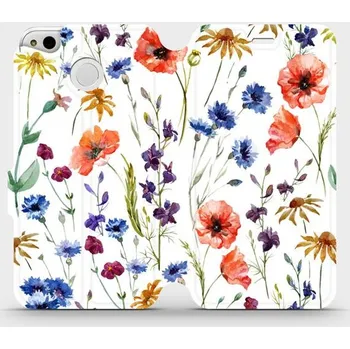Pouzdro na mobilní telefon Flipové pouzdro Mobiwear - Xiaomi Redmi 4X - MP04S Luční kvítí (Knížkové flip pouzdro, obal, kryt na mobil Xiaomi Redmi 4X - MP04S Luční kvítí, materiál Umělá kůže + TPU - ochrana 360°, stojánek, silikonová vanička, magnetické zavírání)