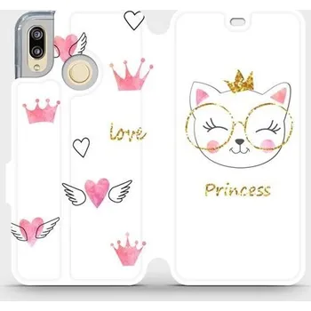 Pouzdro na mobilní telefon Flipové pouzdro Mobiwear - Huawei P20 Lite - MH03S Kočička princess (Knížkové flip pouzdro, obal, kryt na mobil Huawei P20 Lite - MH03S Kočička princess, materiál Umělá kůže + TPU - ochrana 360°, stojánek, silikonová vanička, magnetické zavírání)