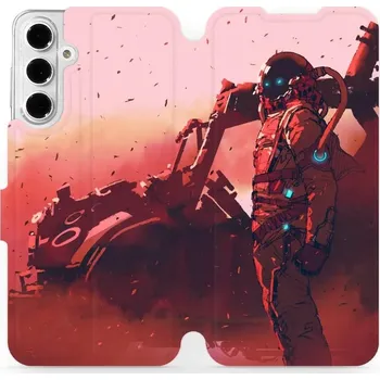 Pouzdro na mobilní telefon Flipové pouzdro Mobiwear - Samsung Galaxy A16 / A16 5G - MA09S Průzkumník s červeným vozítkem (Knížkové flip pouzdro, obal, kryt na mobil Samsung Galaxy A16 / A16 5G - MA09S Průzkumník s červeným vozítkem, materiál Umělá kůže + TPU - ochrana 360°, stojáne