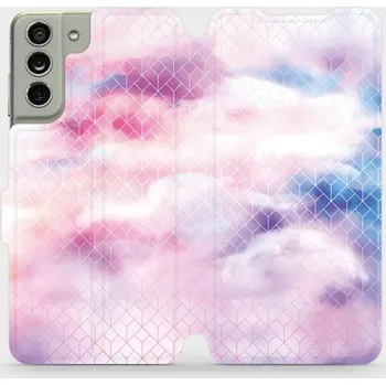 Pouzdro na mobilní telefon Flipové pouzdro Mobiwear - Samsung Galaxy S21 FE - MR02S Vodovkové obrazce (Knížkové flip pouzdro, obal, kryt na mobil Samsung Galaxy S21 FE - MR02S Vodovkové obrazce, materiál Umělá kůže + TPU - ochrana 360°, stojánek, silikonová vanička, magnetické)