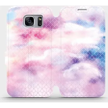 Pouzdro na mobilní telefon Flipové pouzdro Mobiwear - Samsung Galaxy S7 Edge - MR02S Vodovkové obrazce (Knížkové flip pouzdro, obal, kryt na mobil Samsung Galaxy S7 Edge - MR02S Vodovkové obrazce, materiál Umělá kůže + TPU - ochrana 360°, stojánek, silikonová vanička, magnetické)