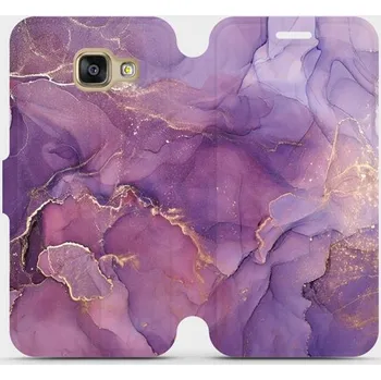 Pouzdro na mobilní telefon Flipové pouzdro Mobiwear - Samsung Galaxy A3 2016 - VP20S Fialový mramor (Knížkové flip pouzdro, obal, kryt na mobil Samsung Galaxy A3 2016 - VP20S Fialový mramor, materiál Umělá kůže + TPU - ochrana 360°, stojánek, silikonová vanička, magnetické zavírání