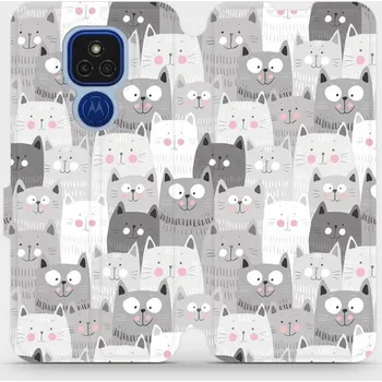 Pouzdro na mobilní telefon Flipové pouzdro Mobiwear - Motorola Moto E7 Plus - M099P Kočičky (Knížkové flip pouzdro, obal, kryt na mobil Motorola Moto E7 Plus - M099P Kočičky, materiál Umělá kůže + TPU - ochrana 360°, stojánek, silikonová vanička, magnetické zavírání)