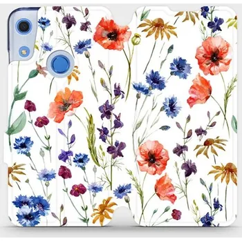Pouzdro na mobilní telefon Flipové pouzdro Mobiwear - Huawei Y6S / Honor 8A - MP04S Luční kvítí (Knížkové flip pouzdro, obal, kryt na mobil Huawei Y6S / Honor 8A - MP04S Luční kvítí, materiál Umělá kůže + TPU - ochrana 360°, stojánek, silikonová vanička, magnetické zavírání)