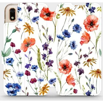 Pouzdro na mobilní telefon Flipové pouzdro Mobiwear - Huawei Y5 2019 / Honor 8S - MP04S Luční kvítí (Knížkové flip pouzdro, obal, kryt na mobil Huawei Y5 2019 / Honor 8S - MP04S Luční kvítí, materiál Umělá kůže + TPU - ochrana 360°, stojánek, silikonová vanička, magnetické zavírání