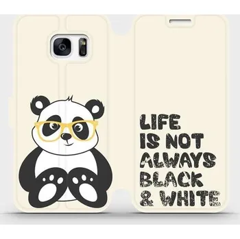 Pouzdro na mobilní telefon Flipové pouzdro Mobiwear - Samsung Galaxy S7 - M041S Panda - life is not always black and white (Knížkové flip pouzdro, obal, kryt na mobil Samsung Galaxy S7 - M041S Panda - life is not always black and white, materiál Umělá kůže + TPU - ochrana 360°,)