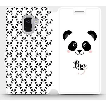 Pouzdro na mobilní telefon Flipové pouzdro Mobiwear - Samsung Galaxy A8 2018 - M030P Panda Amálka (Knížkové flip pouzdro, obal, kryt na mobil Samsung Galaxy A8 2018 - M030P Panda Amálka, materiál Umělá kůže + TPU - ochrana 360°, stojánek, silikonová vanička, magnetické zavírání)
