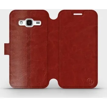 Pouzdro na mobilní telefon Flipové pouzdro Mobiwear - Samsung Galaxy J3 2016 - Hnědé a šedé (Knížkové flip pouzdro, obal, kryt na mobil Samsung Galaxy J3 2016 - Hnědé a šedé, materiál Umělá kůže + TPU - ochrana 360°, stojánek, silikonová vanička, magnetické zavírání)