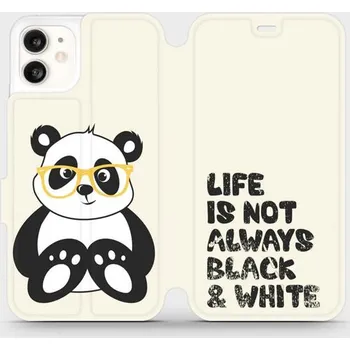 Pouzdro na mobilní telefon Flipové pouzdro Mobiwear - Apple iPhone 11 - M041S Panda - life is not always black and white (Knížkové flip pouzdro, obal, kryt na mobil Apple iPhone 11 - M041S Panda - life is not always black and white, materiál Umělá kůže + TPU - ochrana 360°, stojáne