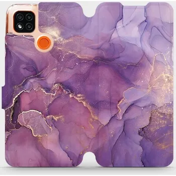 Pouzdro na mobilní telefon Flipové pouzdro Mobiwear - Xiaomi Redmi 9C - VP20S Fialový mramor (Knížkové flip pouzdro, obal, kryt na mobil Xiaomi Redmi 9C - VP20S Fialový mramor, materiál Umělá kůže + TPU - ochrana 360°, stojánek, silikonová vanička, magnetické zavírání)