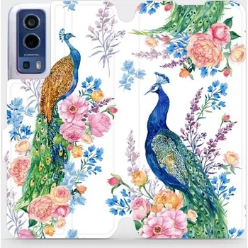 Pouzdro na mobilní telefon Flipové pouzdro Mobiwear - Vivo Y72 5G / Vivo Y52 5G - MX08S Pávi (Knížkové flip pouzdro, obal, kryt na mobil Vivo Y72 5G / Vivo Y52 5G - MX08S Pávi, materiál Umělá kůže + TPU - ochrana 360°, stojánek, silikonová vanička, magnetické zavírání)