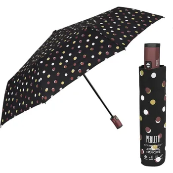 Deštník Dámský mini deštník Perletti Technology s tečkovaným vzorem / černý, 21780