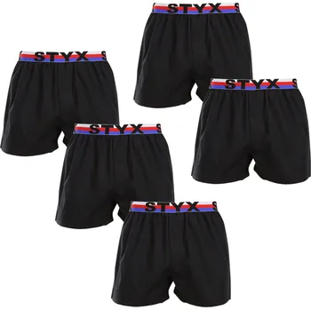 Trenýrky 5PACK pánské trenky Styx sportovní guma černé trikolóra (5B1960) M Možnost vrácení zboží ZDARMA do 120 dnů!