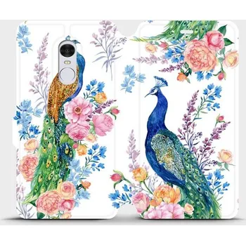 Pouzdro na mobilní telefon Flipové pouzdro Mobiwear - Xiaomi Redmi Note 4 Global - MX08S Pávi (Knížkové flip pouzdro, obal, kryt na mobil Xiaomi Redmi Note 4 Global - MX08S Pávi, materiál Umělá kůže + TPU - ochrana 360°, stojánek, silikonová vanička, magnetické zavírání)