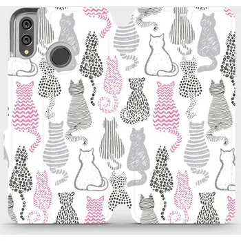 Pouzdro na mobilní telefon Flipové pouzdro Mobiwear - Honor 8X - MX01S Kočičí zádíčka (Knížkové flip pouzdro, obal, kryt na mobil Honor 8X - MX01S Kočičí zádíčka, materiál Umělá kůže + TPU - ochrana 360°, stojánek, silikonová vanička, magnetické zavírání)