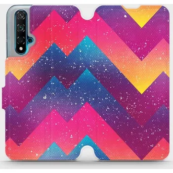 Pouzdro na mobilní telefon Flipové pouzdro Mobiwear - Huawei Nova 5T - V110S Barevné klikyháky (Knížkové flip pouzdro, obal, kryt na mobil Huawei Nova 5T - V110S Barevné klikyháky, materiál Umělá kůže + TPU - ochrana 360°, stojánek, silikonová vanička, magnetické zavírání)