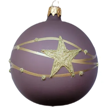 Vánoční ozdoba vánoční ozdoba koule pr. 8cm / 5567 / hnědá pastel