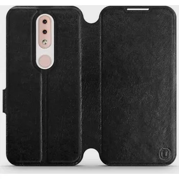 Pouzdro na mobilní telefon Flipové pouzdro Mobiwear - Nokia 4.2 - Černé a šedé (Knížkové flip pouzdro, obal, kryt na mobil Nokia 4.2 - Černé a šedé, materiál Umělá kůže + TPU - ochrana 360°, stojánek, silikonová vanička, magnetické zavírání)