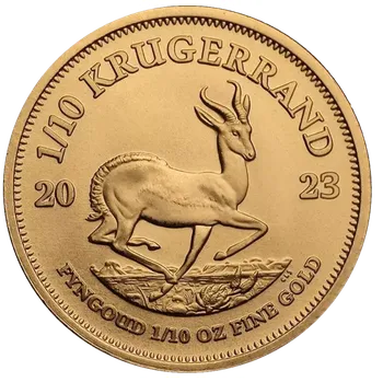Rand Refinery Zlatá investiční mince Krugerrand 1/10 Oz | 3,39 g