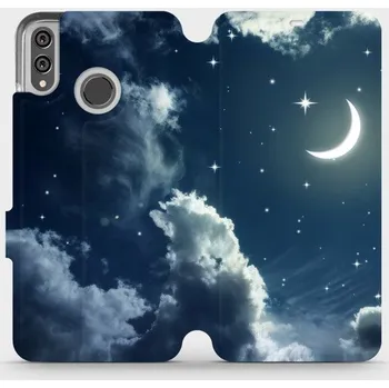 Pouzdro na mobilní telefon Flipové pouzdro Mobiwear - Honor 8X - V145P Noční obloha s měsícem (Knížkové flip pouzdro, obal, kryt na mobil Honor 8X - V145P Noční obloha s měsícem, materiál Umělá kůže + TPU - ochrana 360°, stojánek, silikonová vanička, magnetické zavírání)