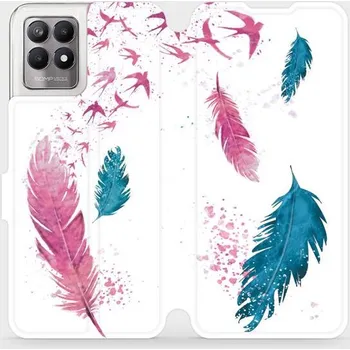 Pouzdro na mobilní telefon Flipové pouzdro Mobiwear - Realme 8i - MR08S Pírka (Knížkové flip pouzdro, obal, kryt na mobil Realme 8i - MR08S Pírka, materiál Umělá kůže + TPU - ochrana 360°, stojánek, silikonová vanička, magnetické zavírání)